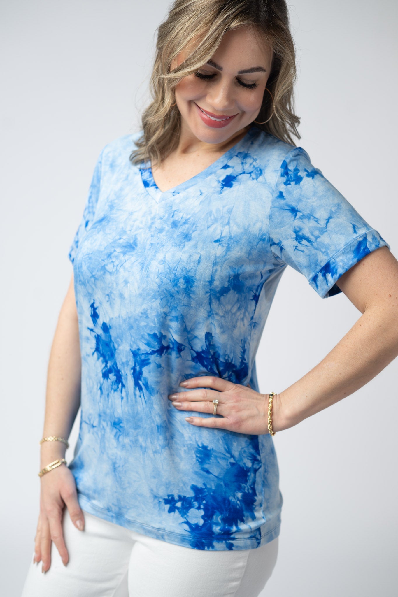 Michelle Mae Sophie Top - Blue Tie Dye