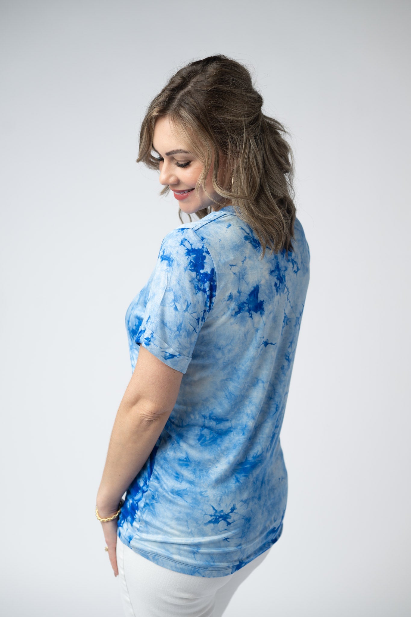 Michelle Mae Sophie Top - Blue Tie Dye