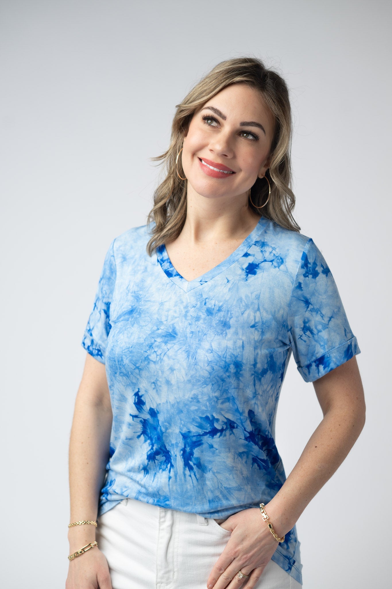 Michelle Mae Sophie Top - Blue Tie Dye