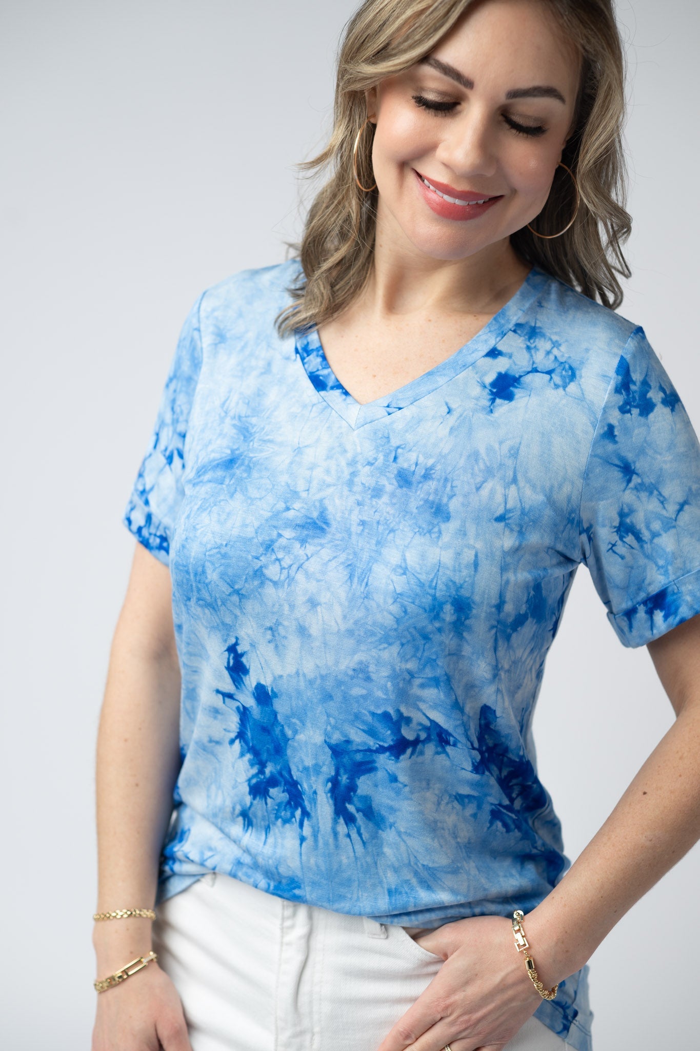 Michelle Mae Sophie Top - Blue Tie Dye