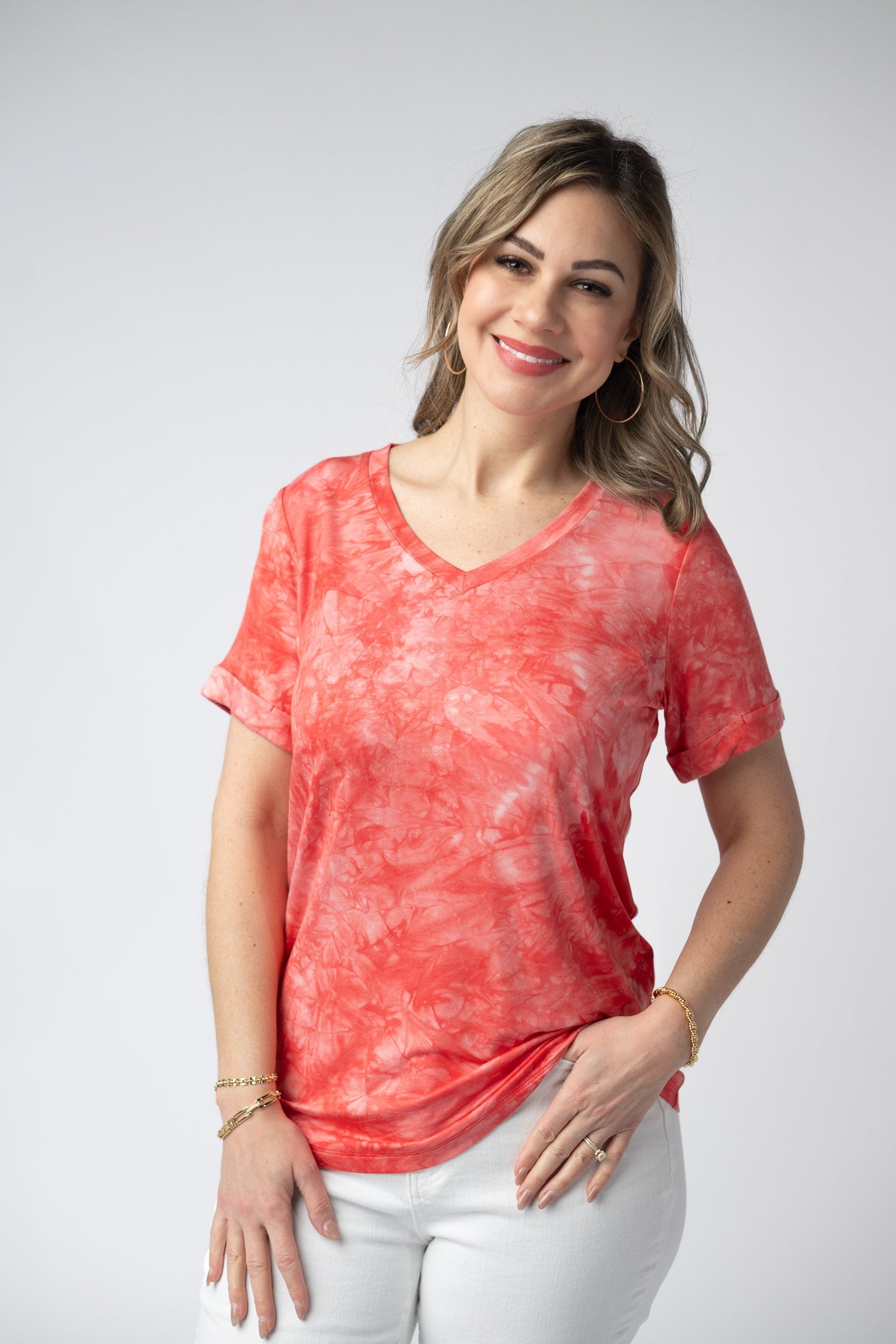Michelle Mae Sophie Top - Red Tie Dye
