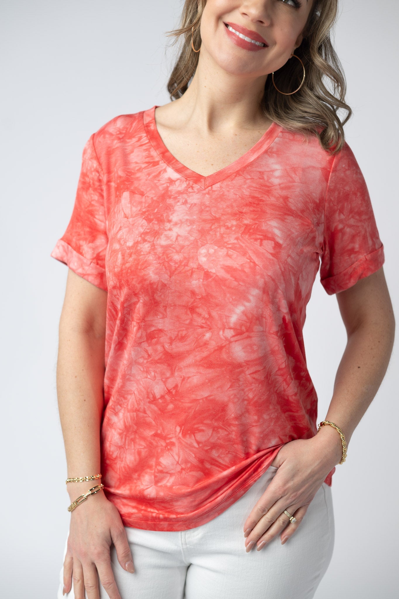 Michelle Mae Sophie Top - Red Tie Dye