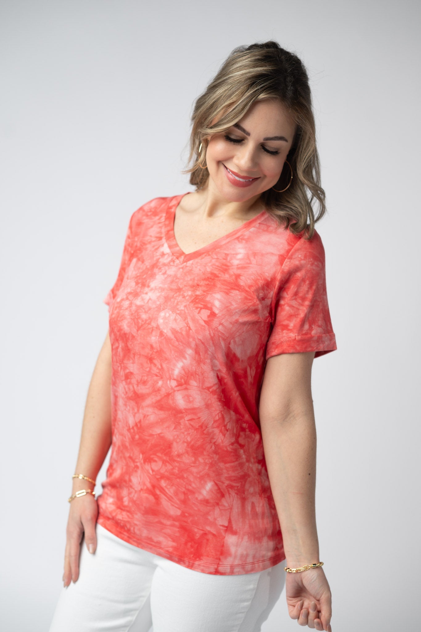Michelle Mae Sophie Top - Red Tie Dye
