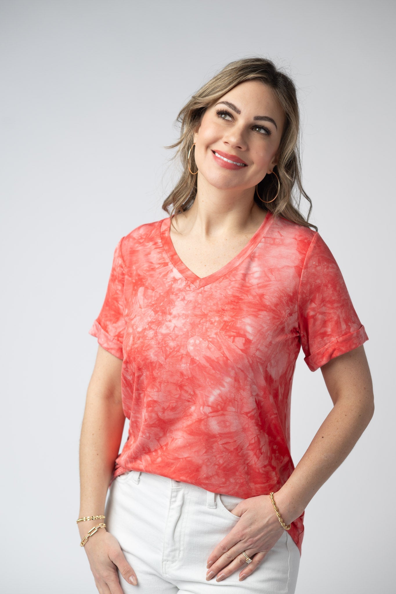 Michelle Mae Sophie Top - Red Tie Dye