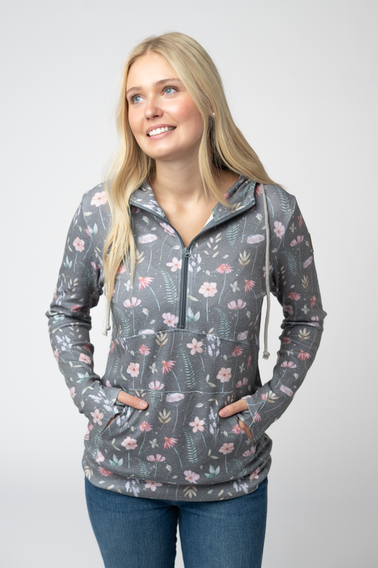 Michelle Mae HalfZip Hoodie - Wildflower Meadow