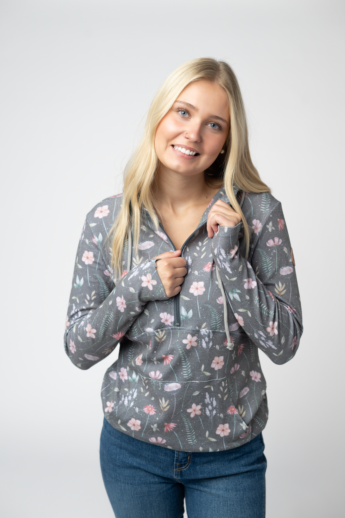 Michelle Mae HalfZip Hoodie - Wildflower Meadow