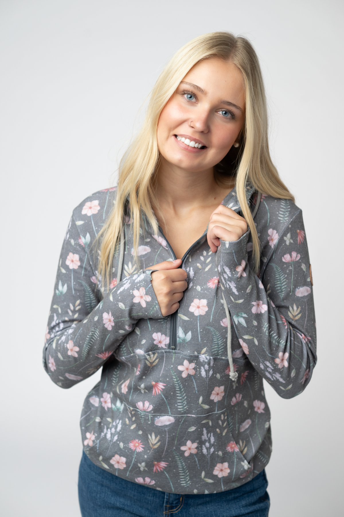 Michelle Mae HalfZip Hoodie - Wildflower Meadow