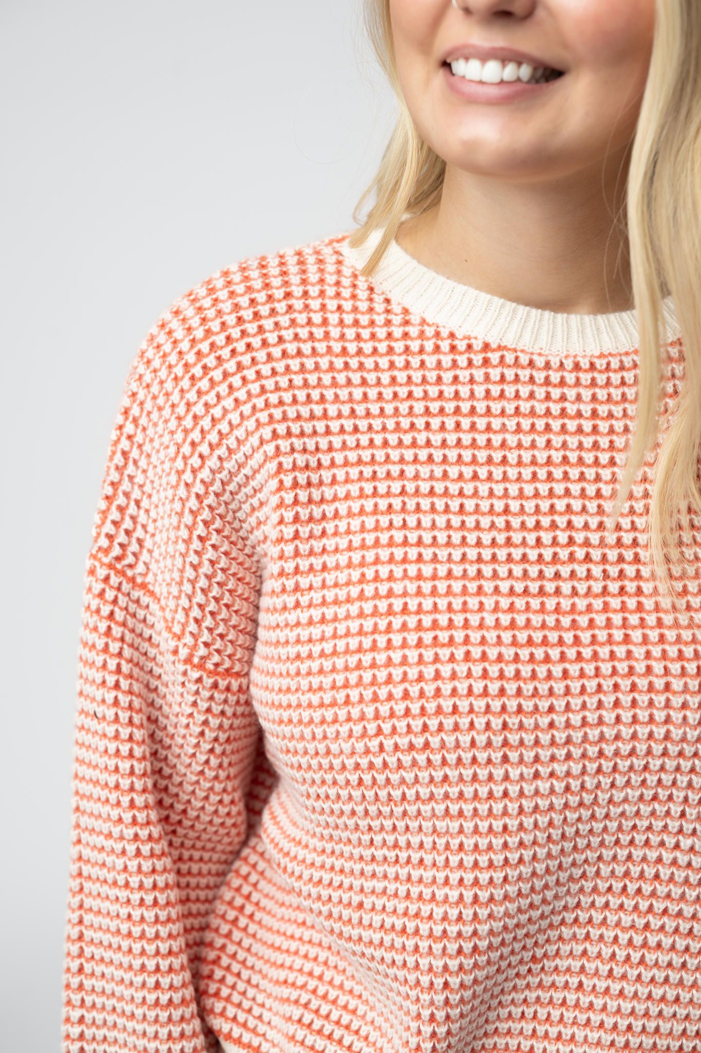Michelle Mae Charlotte Sweater - Orange and Ivory