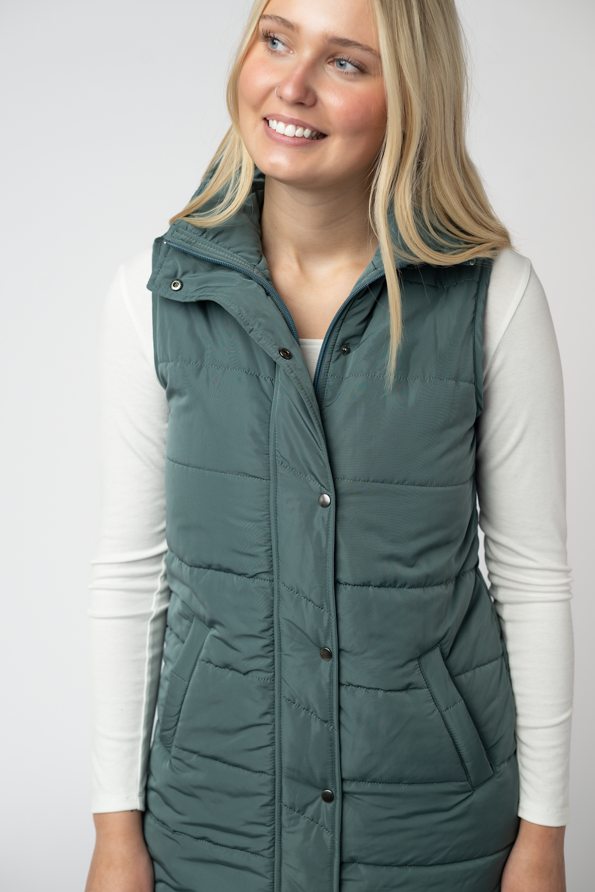 Michelle Mae Harlow Long Vest - Teal