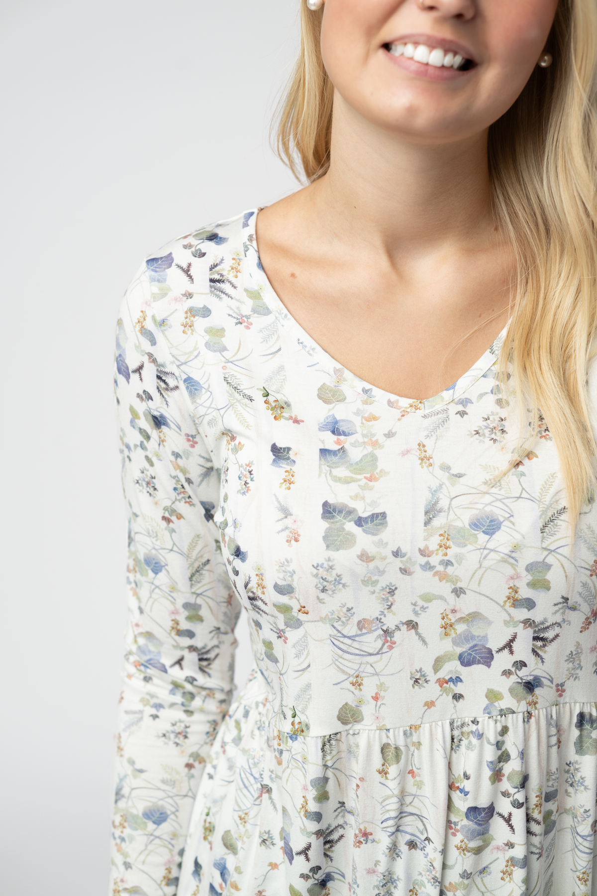 Michelle Mae Long Sleeve Sarah Ruffle Top - Olive Meadow