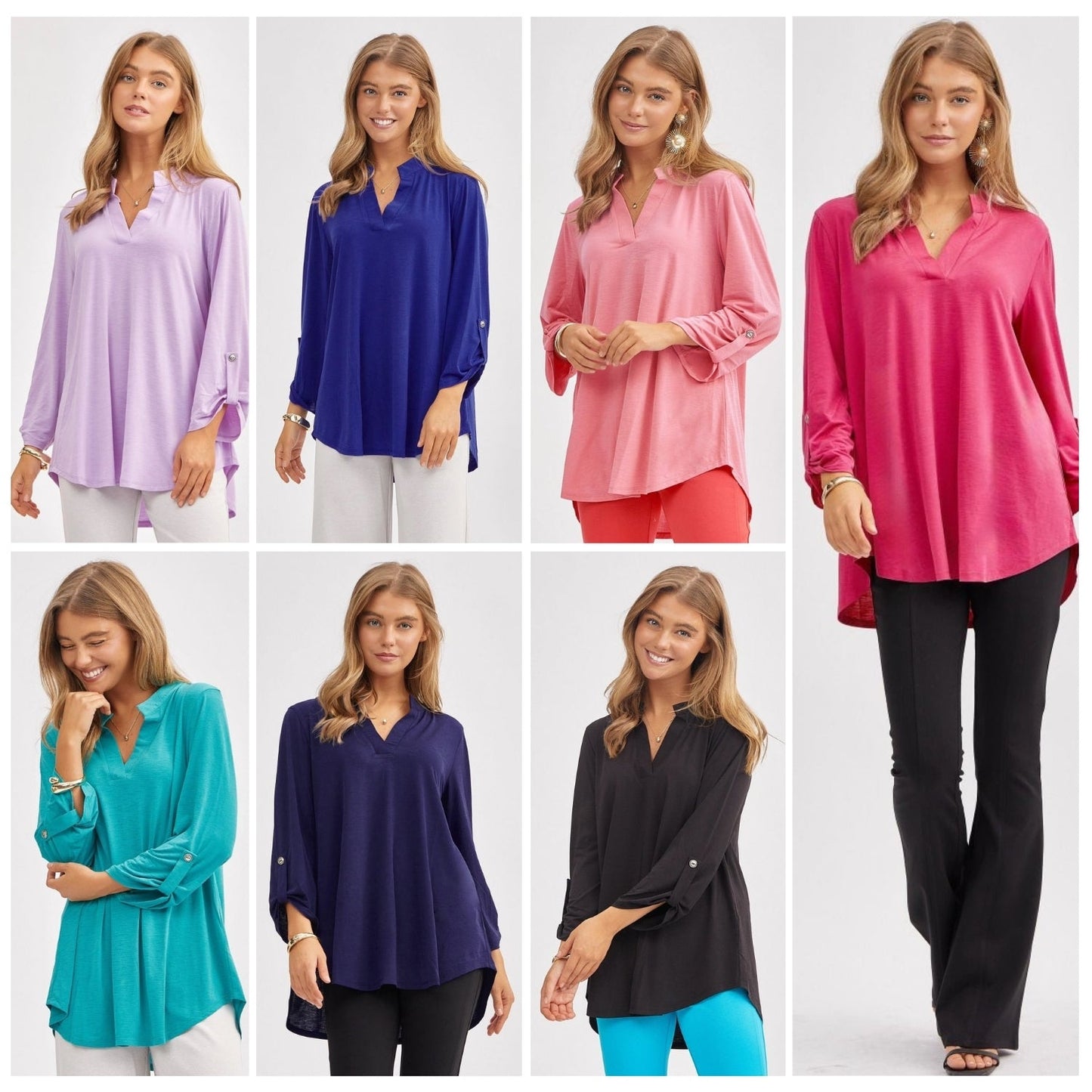 Dear Scarlett 3/4 Lizzy Top in 7 Solid Colors