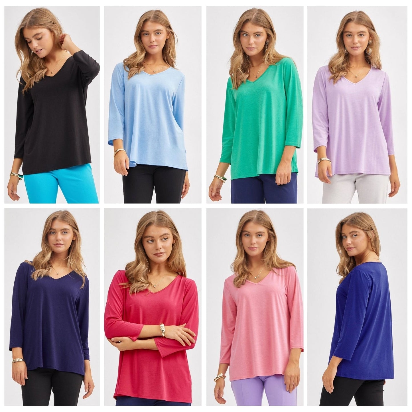 Dear Scarlett Signature Classic V-Neck Top in 8 Colors