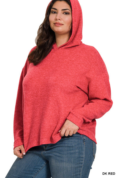 Doorbuster: Hooded Melange Brushed Hacci Sweater in 3 colors