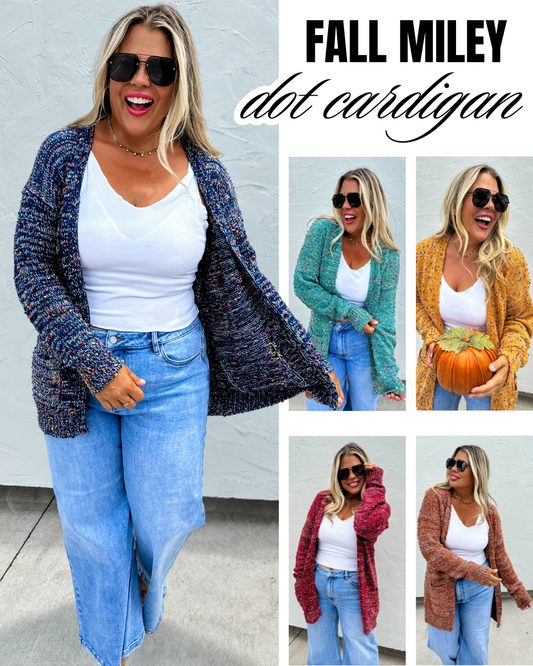 PREORDER: Miley Dot Cardigan In Assorted Fall Colors