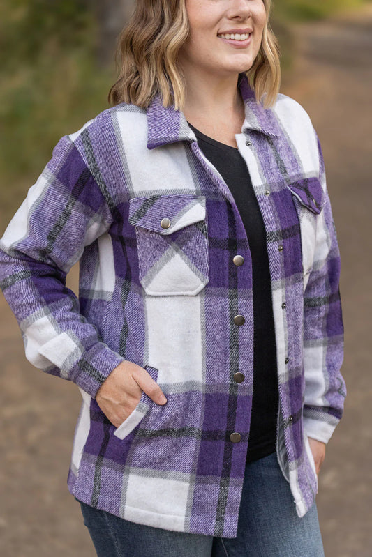 IN STOCK Norah Plaid Shacket - Purple Mix (ships mid-August)