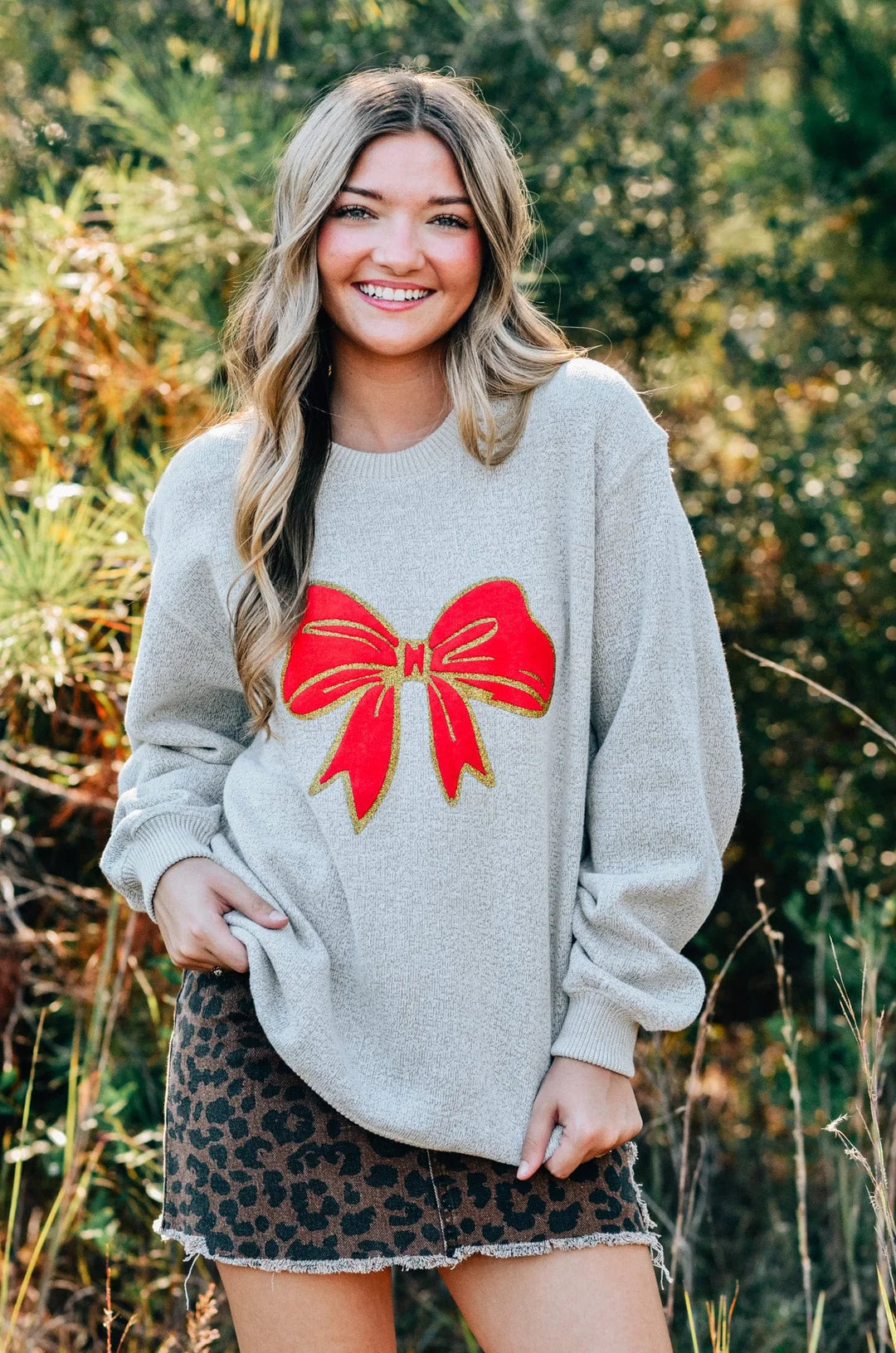 PREORDER: Christmas Bows Puff Knit Sweater