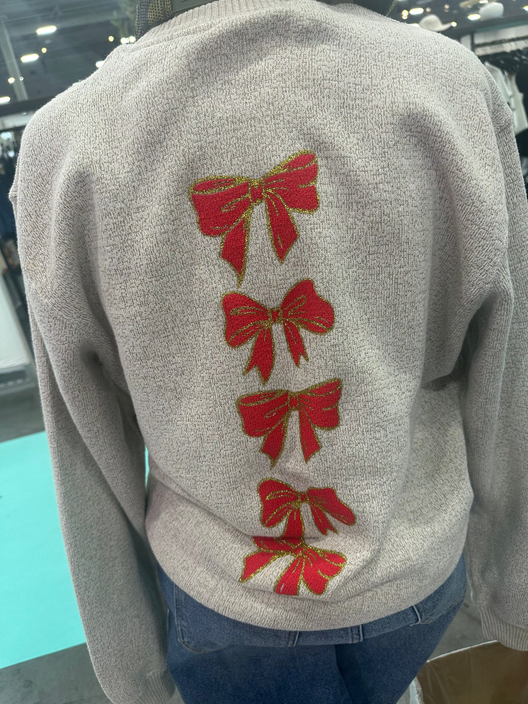PREORDER: Christmas Bows Puff Knit Sweater