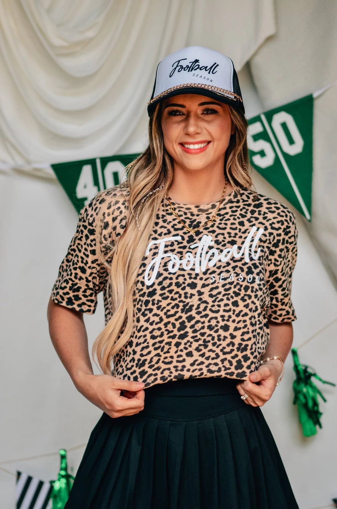 PREORDER: Football Season Bleached Leopard Tee