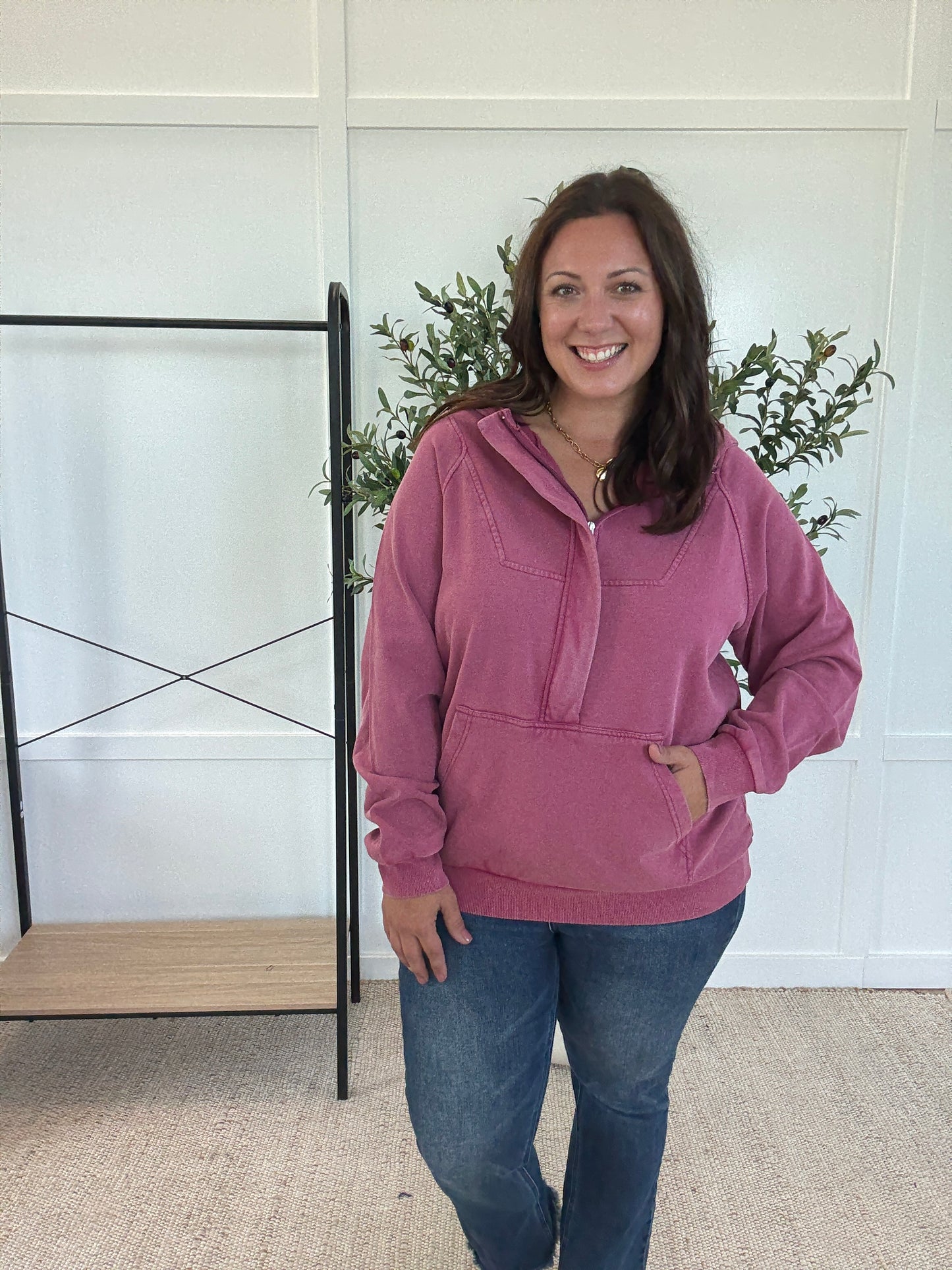 Michelle Mae Ryker Vintage Wash Hoodie- Berry