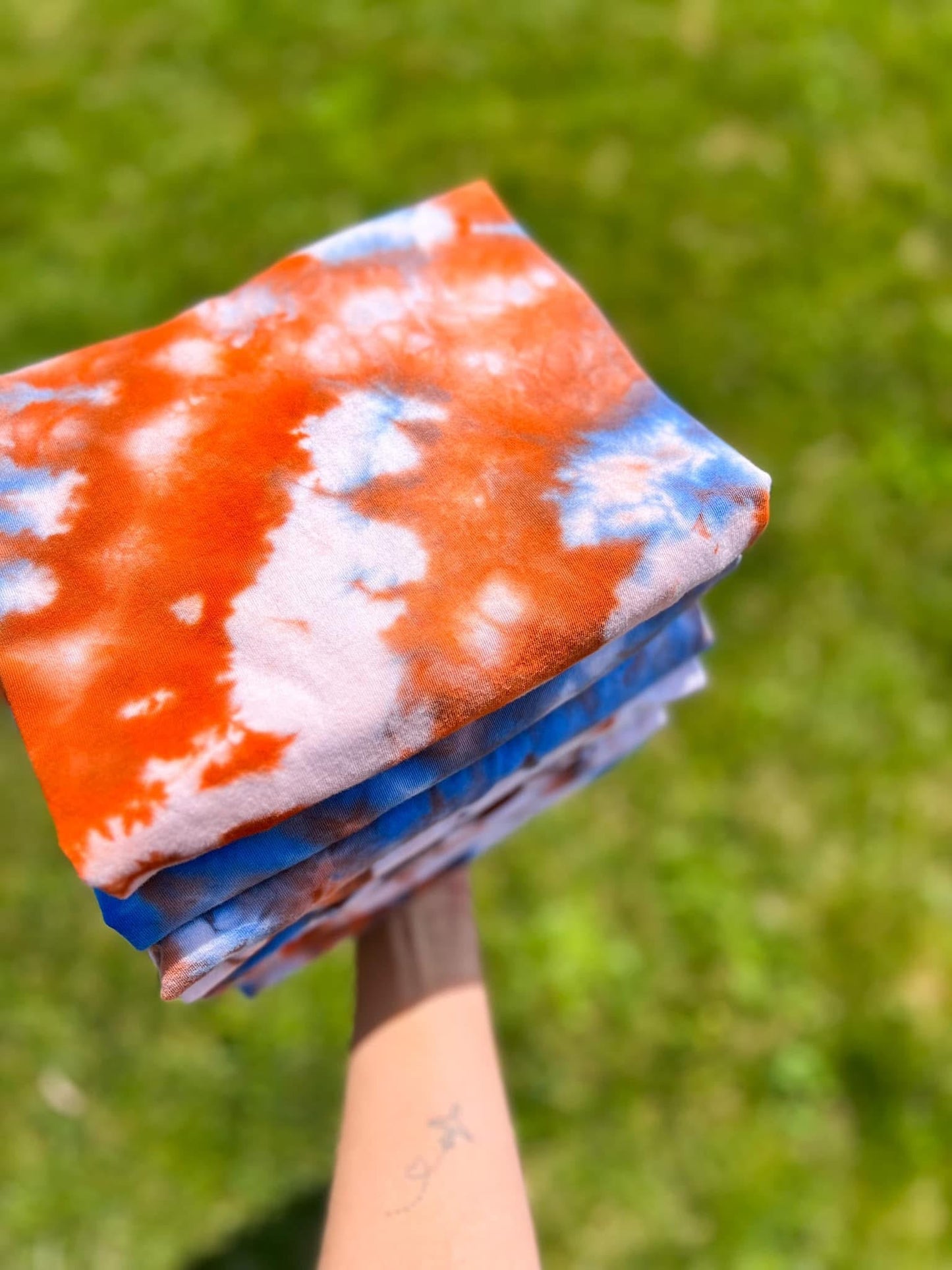 PREORDER:  Orange and Blue Ice Dye (multiple shirt options)