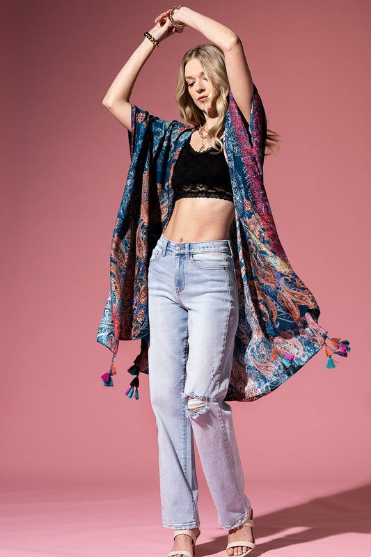 Sopia Paisley Open Front Kimono