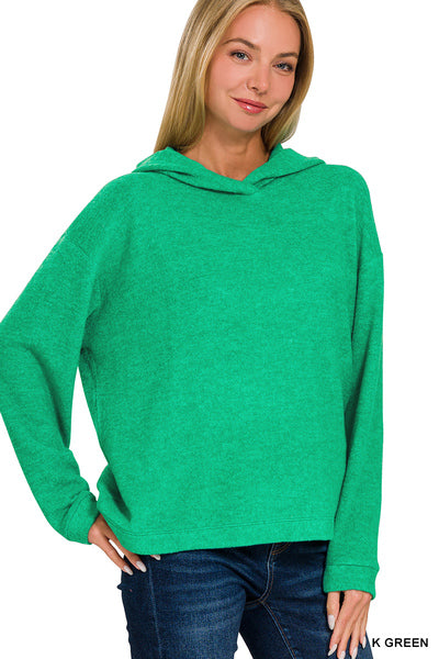 Doorbuster: Hooded Melange Brushed Hacci Sweater in 3 colors