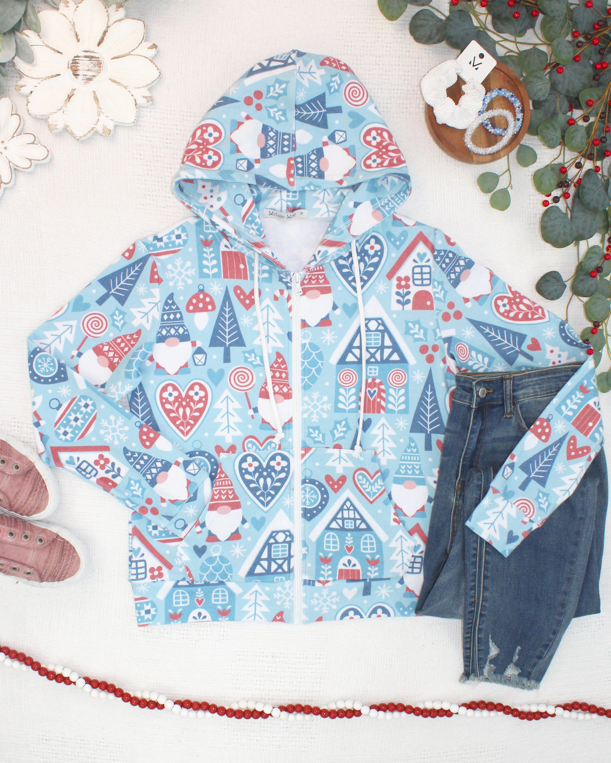 Michelle Mae Fullzip Hoodie - Winter Gnome