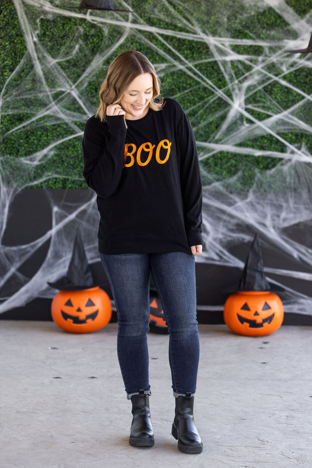 Michelle Mae Corrine Embroidered Pullover Top - BOO
