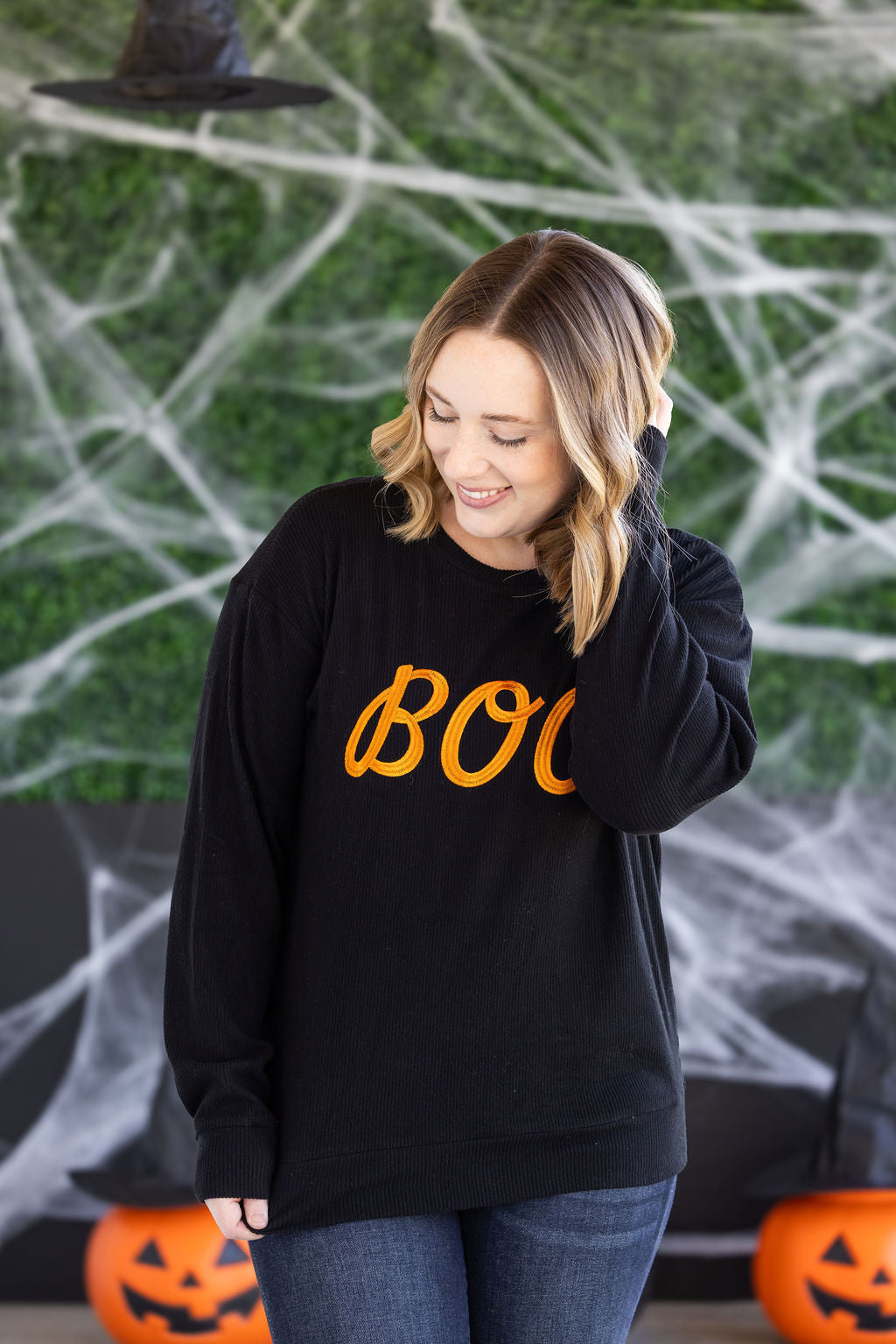 Michelle Mae Corrine Embroidered Pullover Top - BOO