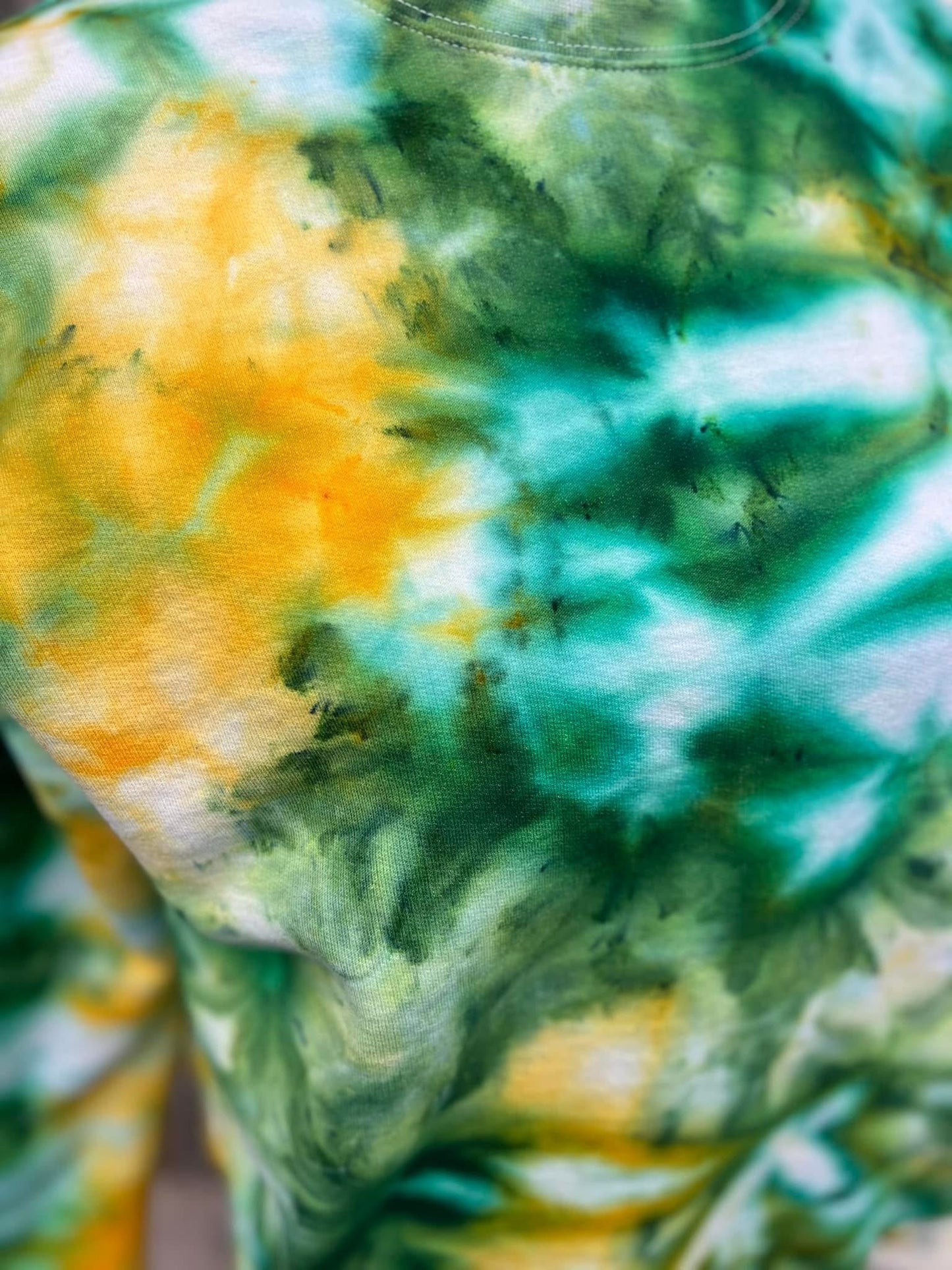 PREORDER: Emerald and Golden Yellow Ice Dye (multiple shirt options)