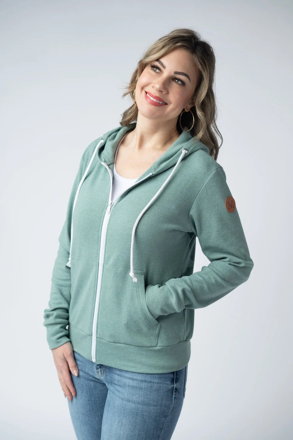 Michelle Mae Fullzip Hoodie - Sage