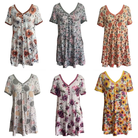 PREORDER: Fall Pajama Sleep Dress in 6 Prints
