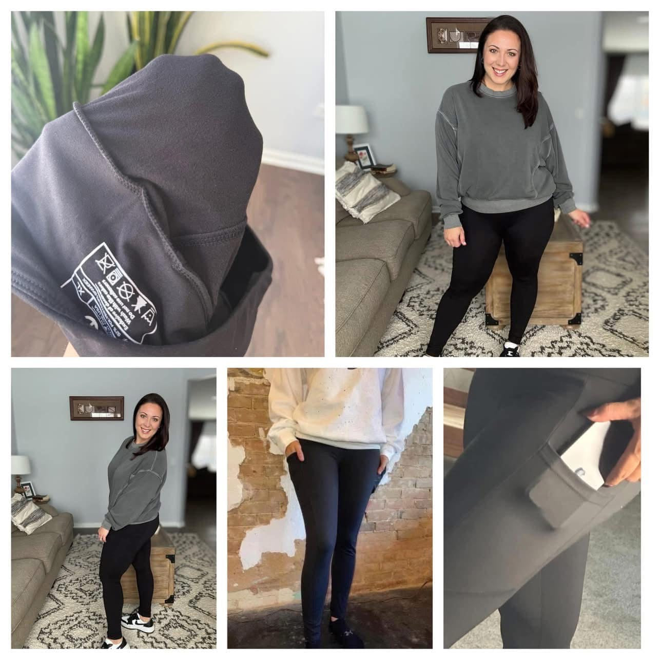 Anchored Arrows CozyLayer Fleece Lined Leggings with Pockets