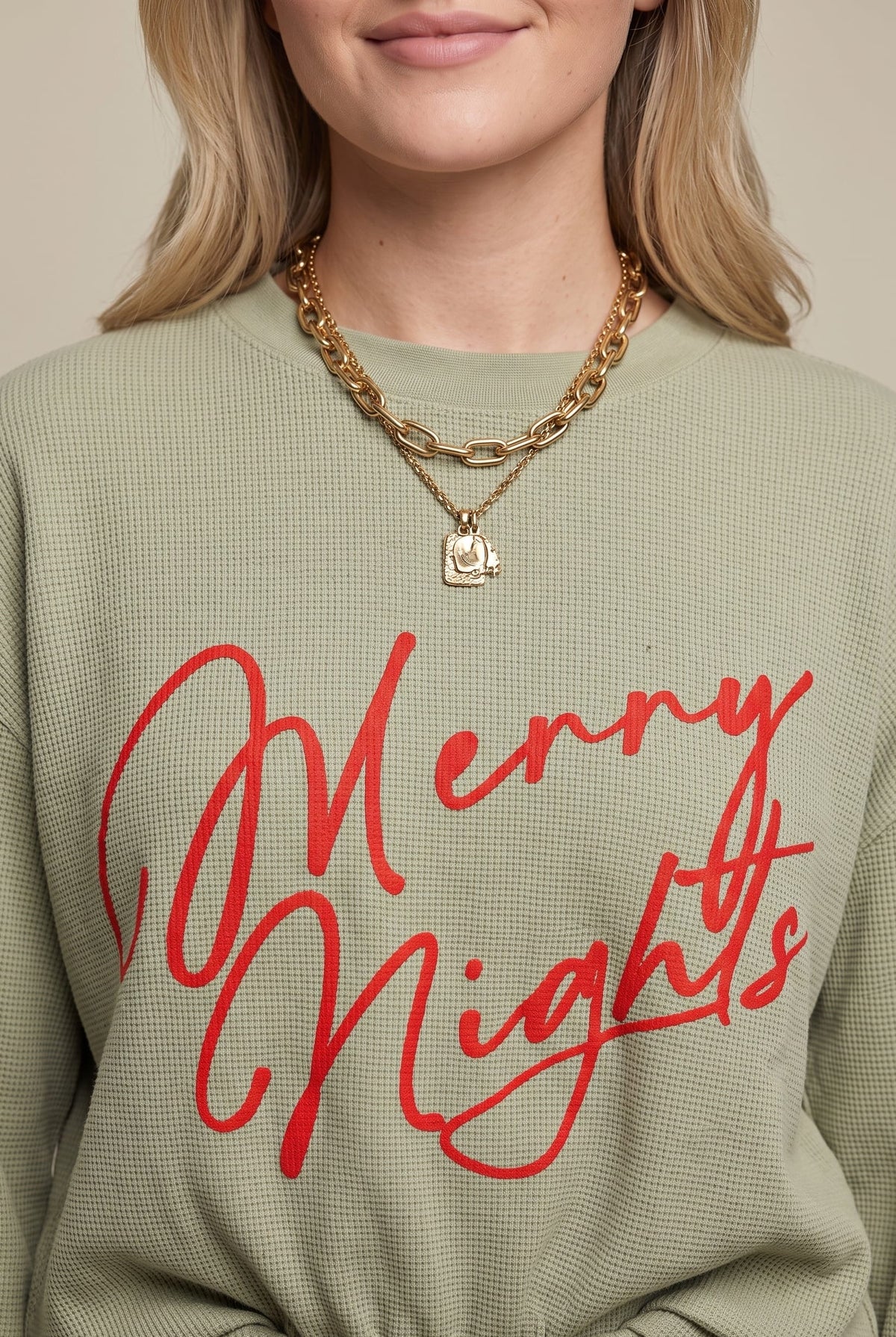 PREORDER Merry Nights Waffle Sweater