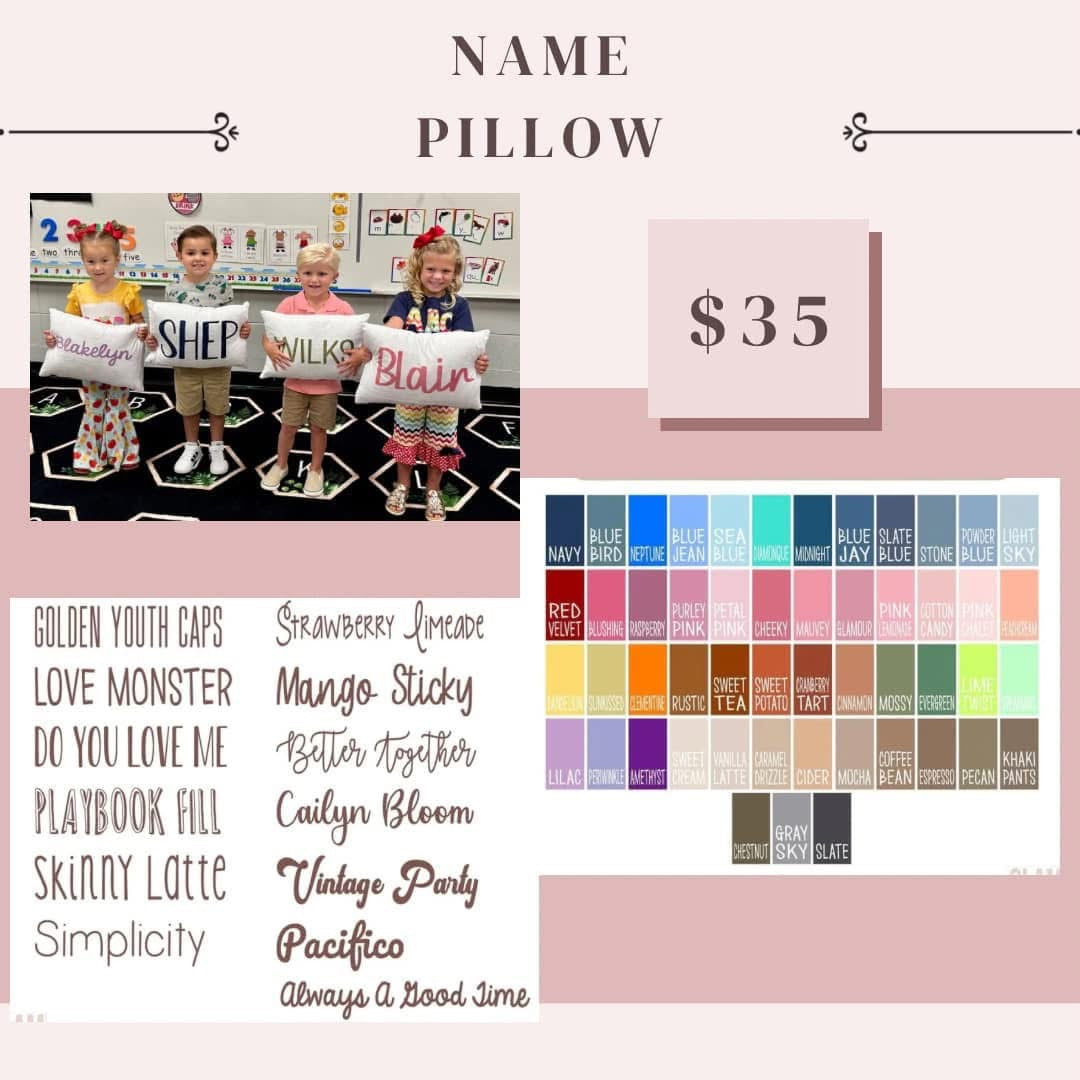 Preorder: Name Font Pillow