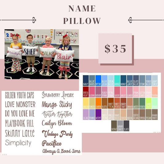 Preorder: Name Font Pillow