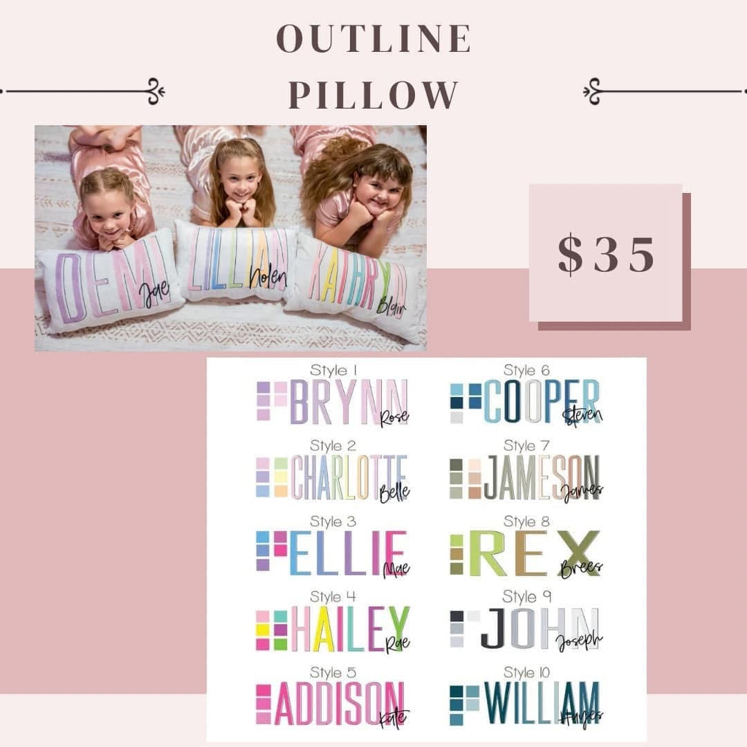 Preorder: Outline Name Snuggle Pillow