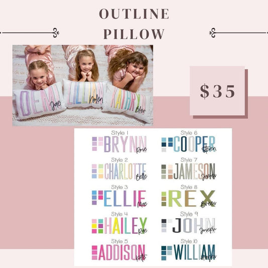 Preorder: Outline Name Snuggle Pillow