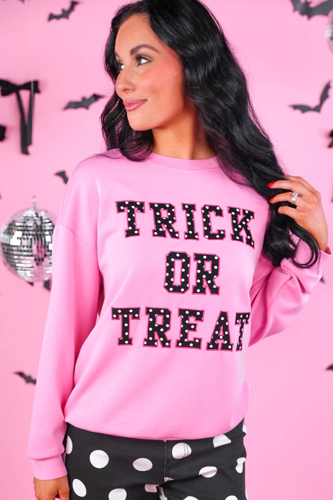 PREORDER: Jess Lea Trick or Treat Polka Dot Patch Pullover