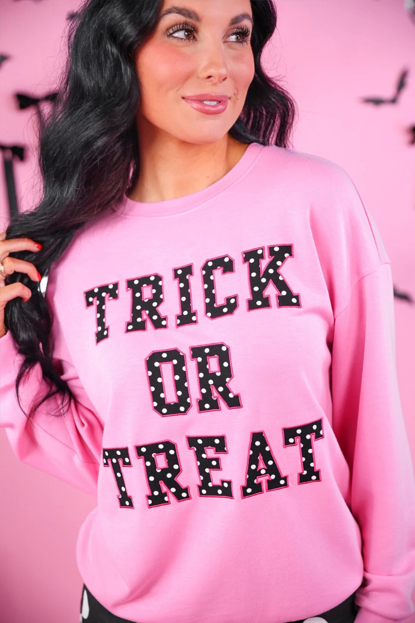 PREORDER: Jess Lea Trick or Treat Polka Dot Patch Pullover