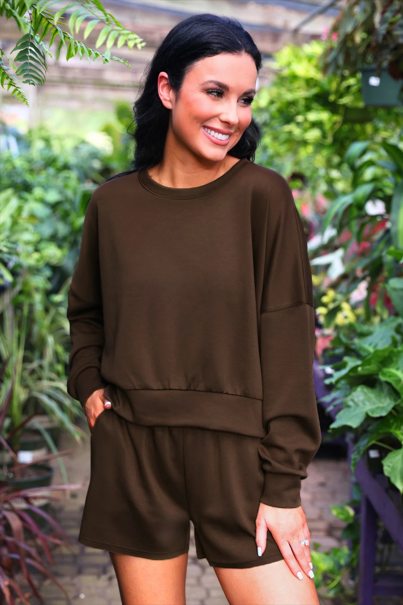 PREORDER: Jess Lea Luna Luxe Pullover Set- Solid Chocolate