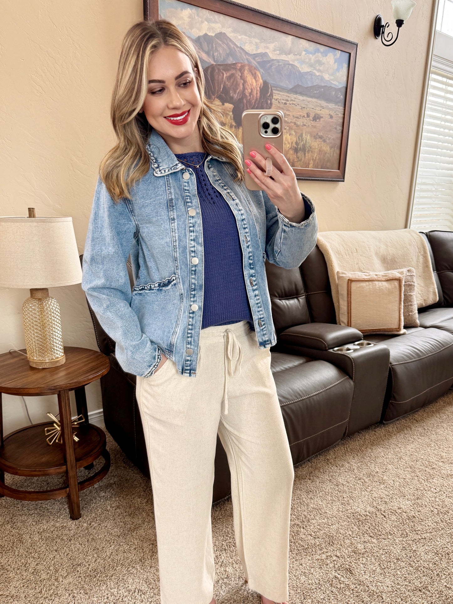 In the Details Ruffle Denim Jacket