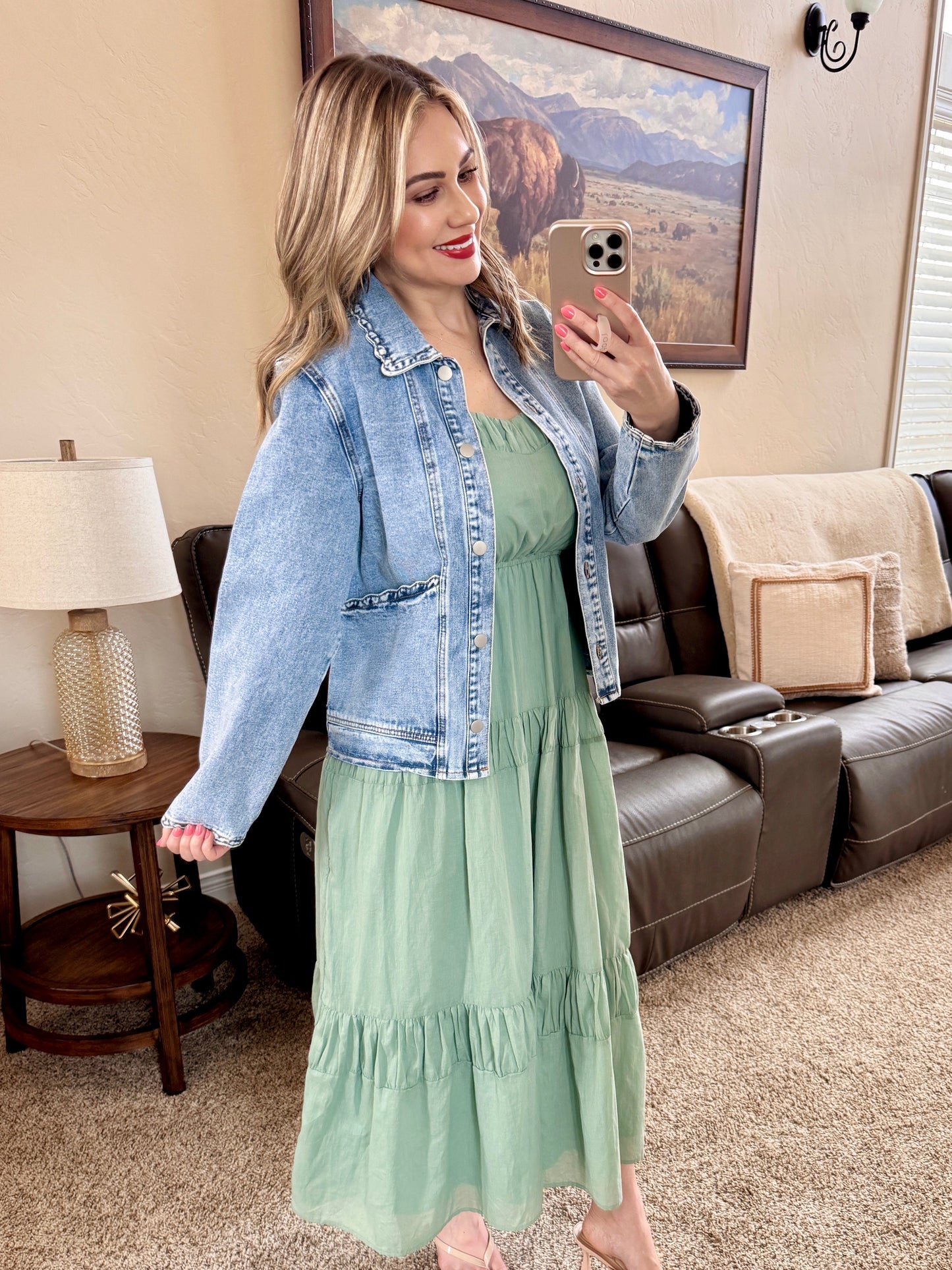 In the Details Ruffle Denim Jacket