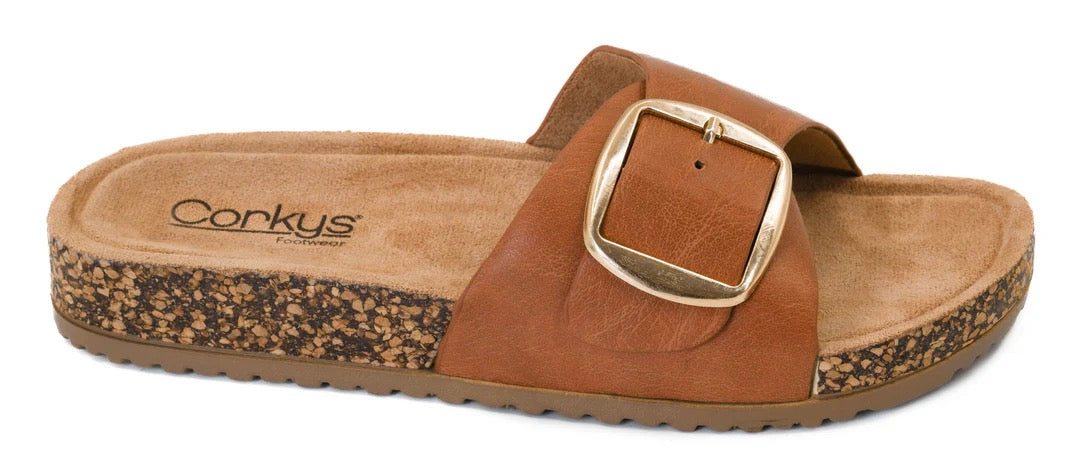 Road Trip Sandals by Corky's In Cognac