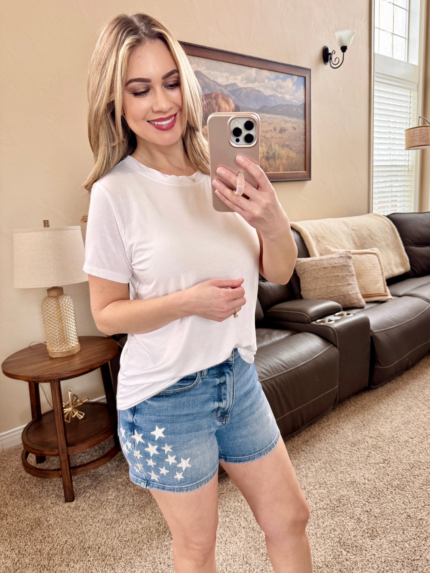 Judy Blue High Rise Slim Short with Star Splatter