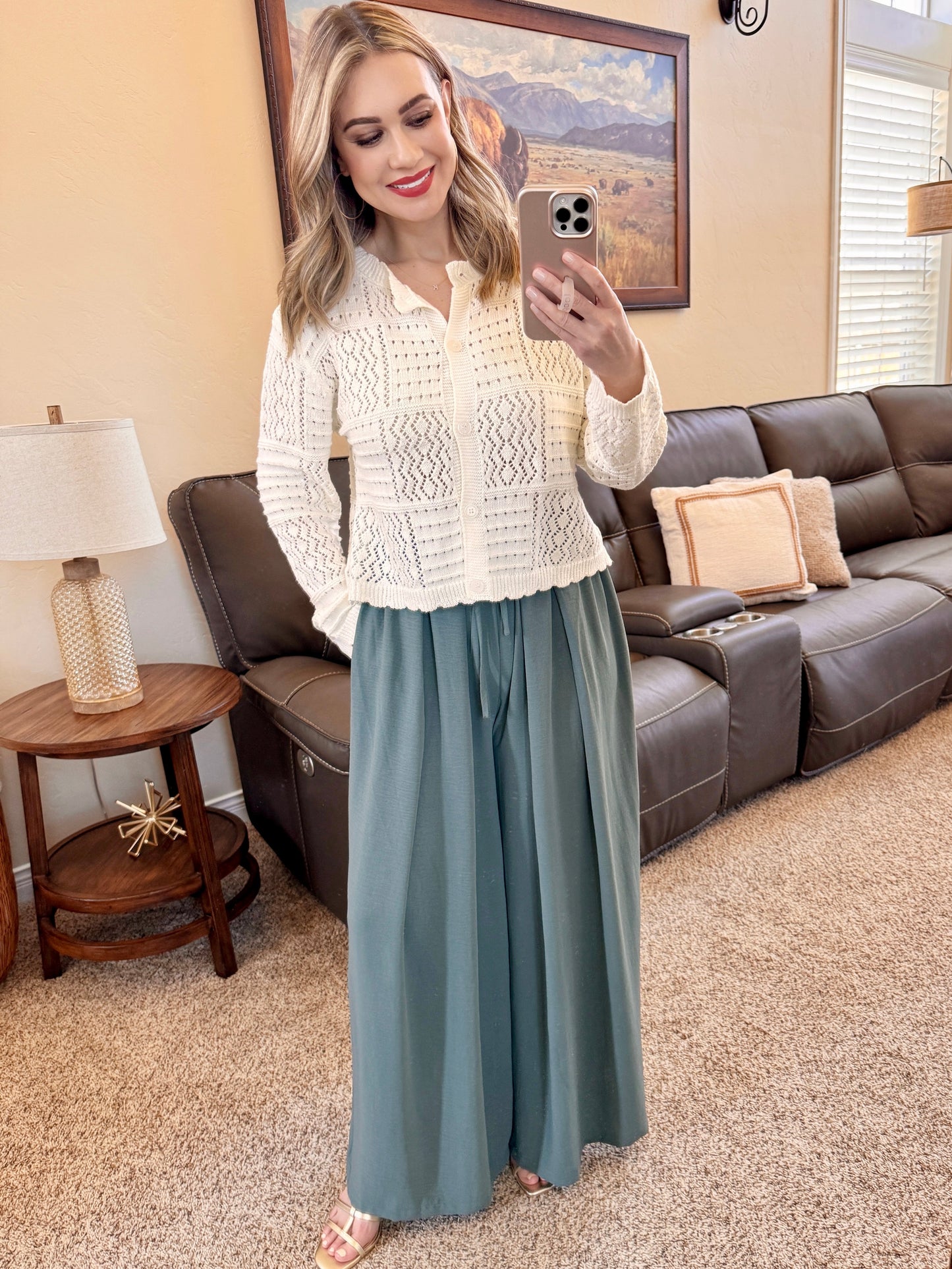 Cream Crochet Cardigan
