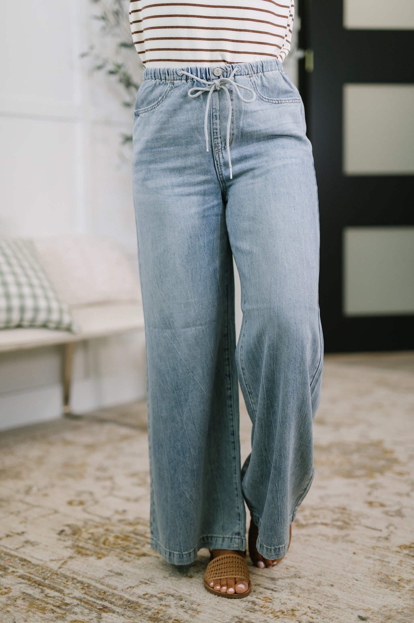 Monica High Waist Palazzo Featherweight with Drawcord by Judy Blue