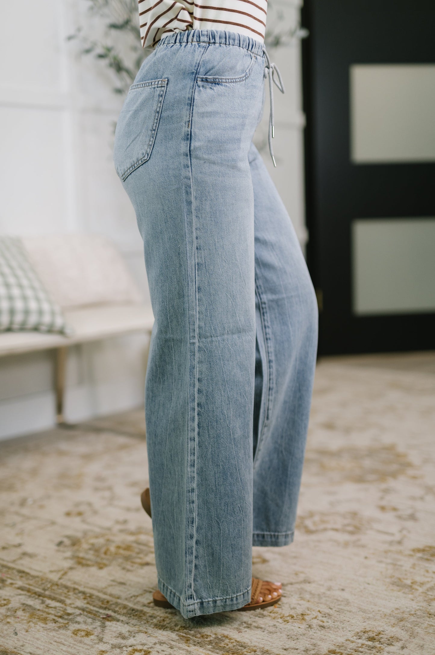 Monica High Waist Palazzo Featherweight with Drawcord by Judy Blue