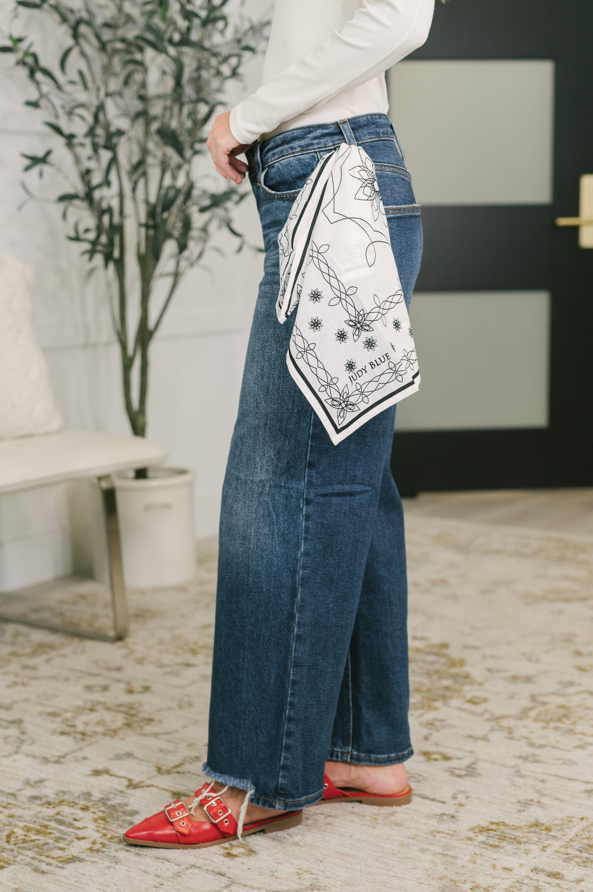 Kaiya Low Rise Wilhelmina Rigid Magic Baggy Jean with Bandana Loop