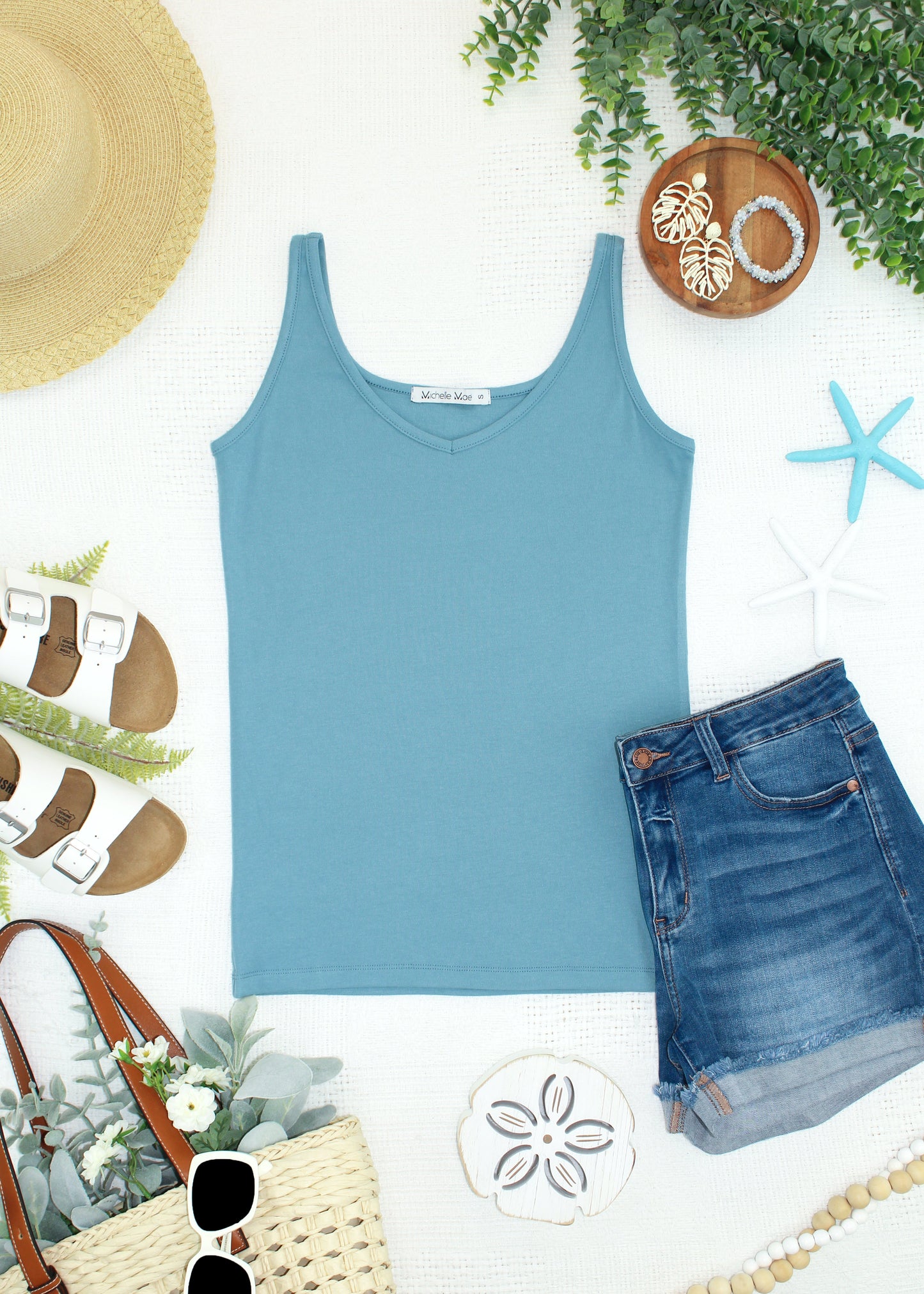 Michelle Mae Kennedy Tank - Dusty Blue